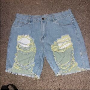 Stylish Distressed Denim Shorts for Men